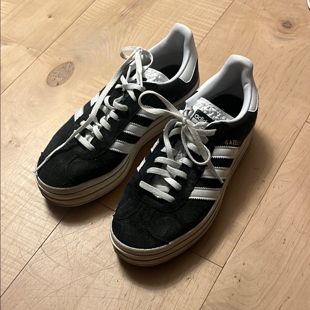 adidas Gazelle Platform Sneakers Black White